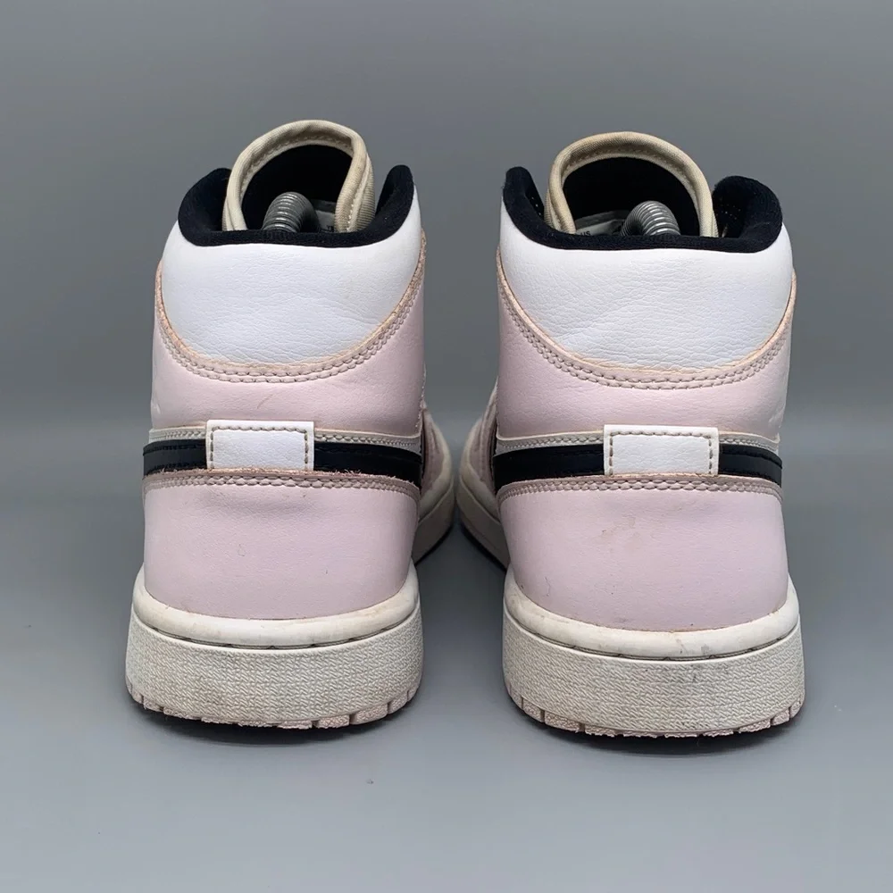 Jordan 1‎ Mid GS Pink White Basketball Shoes BQ6472-500 Women's Sz 7.5